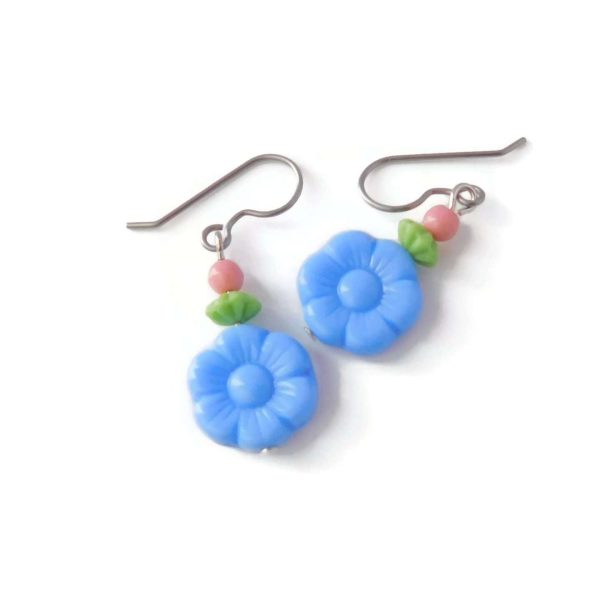 Blue Flower Earrings