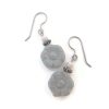 Gray Glass Flower Earrings