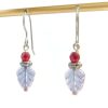 Leaf Earrings Vintage Style Purple Red Czech Glass Autumn Jewelry Gift 4 scaled