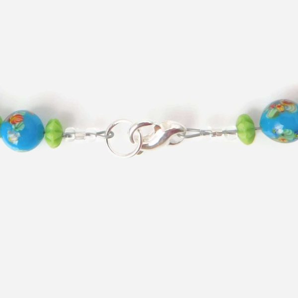 clasp of Blue Green Tombo Bead Necklace