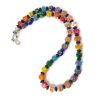 Colorful Tombo Bead Necklace, Millefiori Jewelry 1 Multicolor Millefiori Necklace Glass