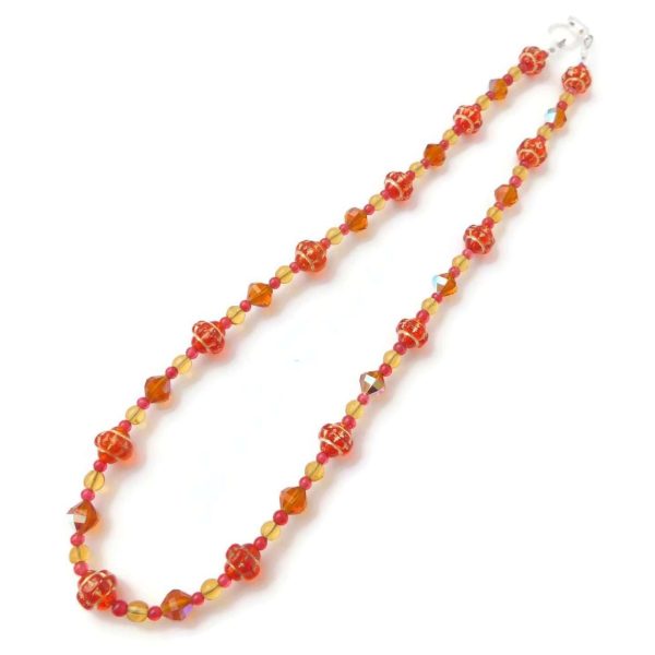 Orange Mixed Bead Necklace