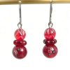 Red Floral Lampwork Drop Earrings