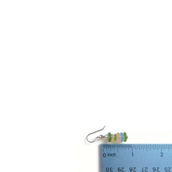 glass stacked earrings with ruler for scale