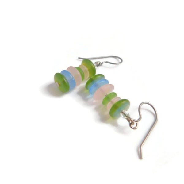 glass stacked earrings