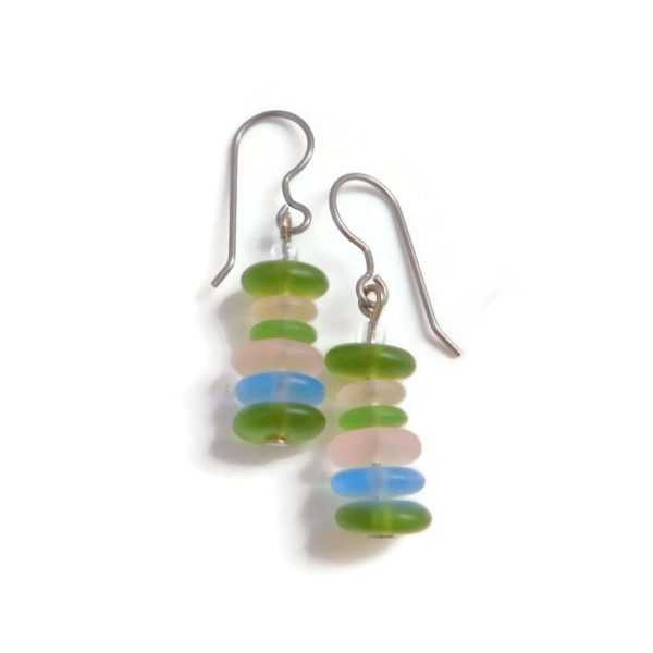glass stacked earrings