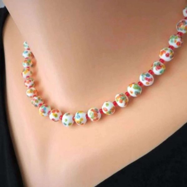 white tombo bead necklace