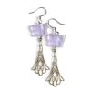 Edwardian Style Butterfly Earrings, Purple and Silver 2 Edwardian Style Butterfly Earrings