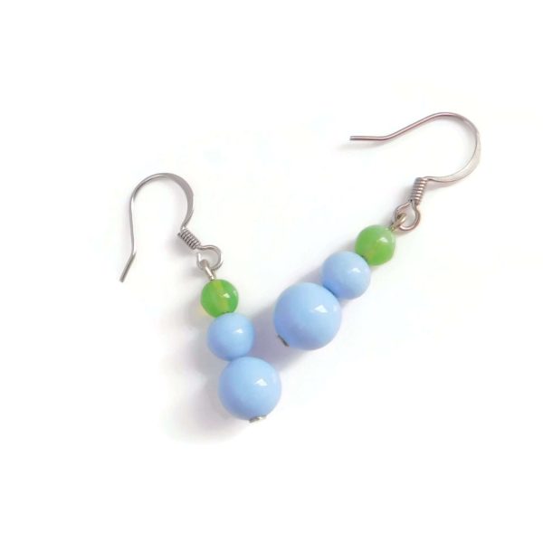 Periwinkle Blue Glass Bead Earrings
