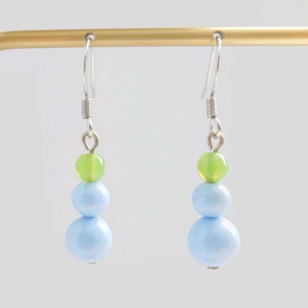 Periwinkle Blue Glass Bead Earrings