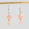 Pink Glass Bead Earrings, Handmade Jewelry 1 Pink Glass Bead Earrings