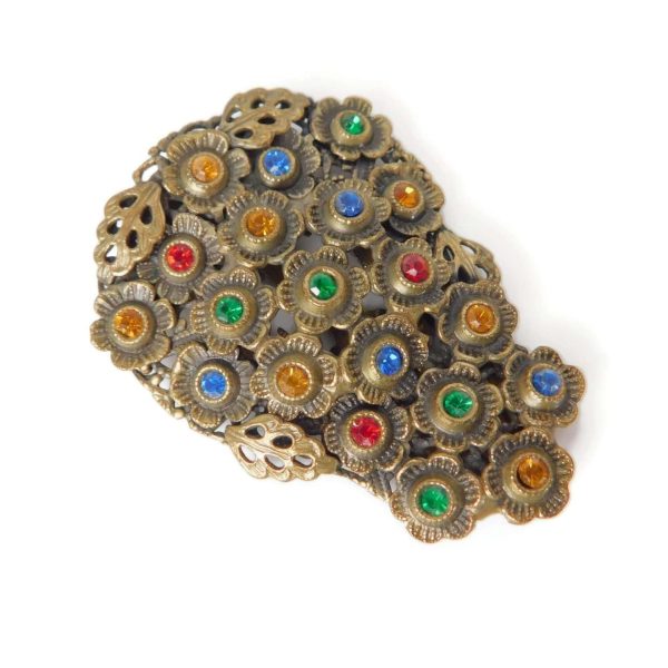 Vintage Czech Rhinestone Dress Clip Brooch 9 dress clip