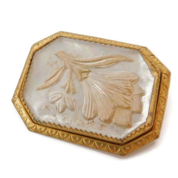Vintage Essex Crystal Flower Brooch 7 reverse glass brooch