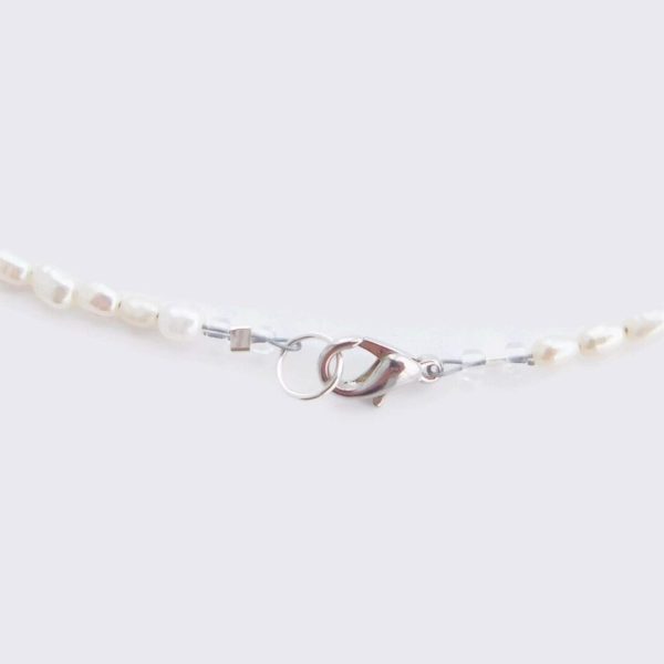 clasp of Cultured Saltwater Rice Pearl Choker Necklace