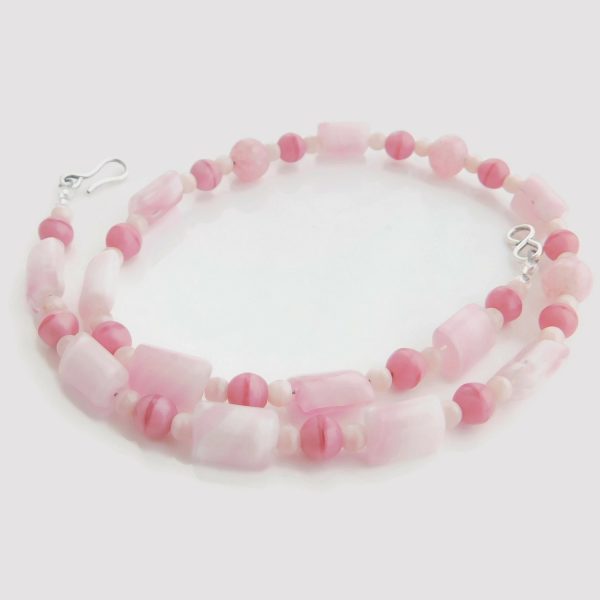 Handmade Pink Glass Bead Choker Necklace