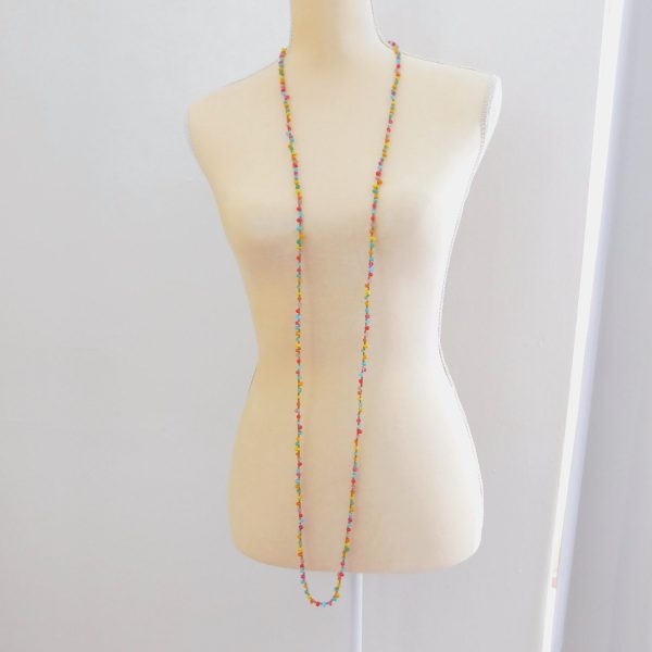 Vintage Long Czech Glass Teardrop Beaded Necklace 7 Vintage Extra Long Czech Glass Teardrop Beaded Necklace