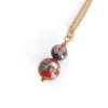 Red and Black Double Cloisonne Bead Pendant