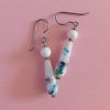 White Japanese Millefiori Teardrop Earrings