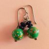 Colorful Floral Glass Ball Earrings