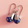 Retro Blue Glass Millefiori Drop Earrings