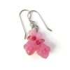 pink glass earrings