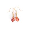 Orange Czech Glass Saucer Bead Earrings 1 Orange Czech Glass Saucer Bead Earrings