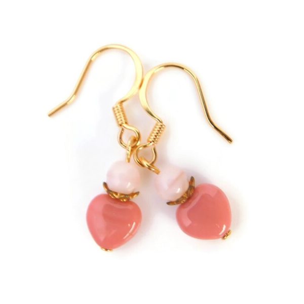 pink heart earrings