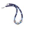 Blue Floral Lampwork Bead Necklace, Handmade Jewelry 1 blue floral necklace