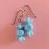 Light Blue Flower Bead Earrings, Czech Glass Jewelry 2 blue flower earrings