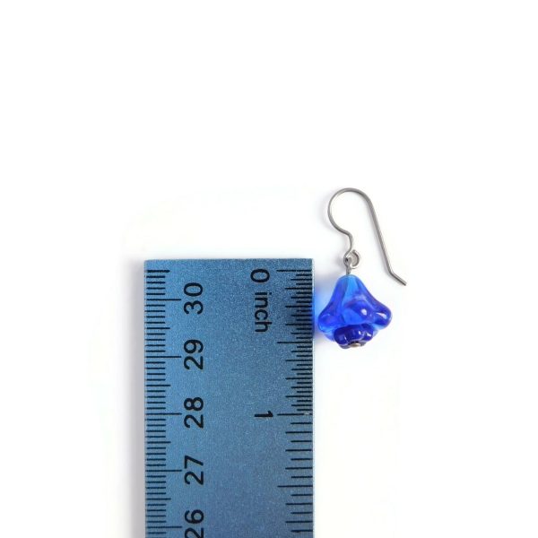Bell Flower Earrings with ruler for scale