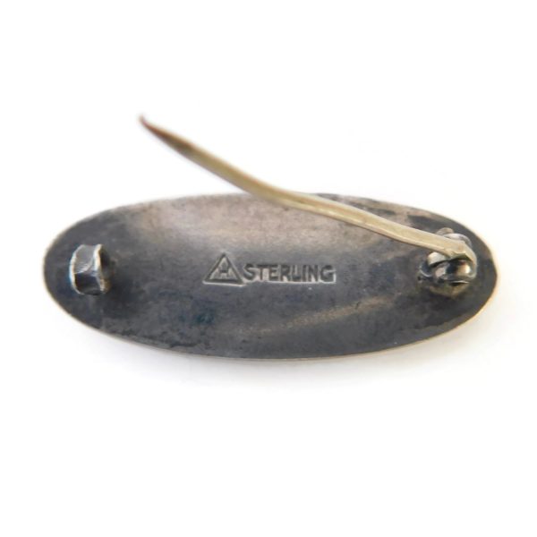 back of Guilloche Rose Pin