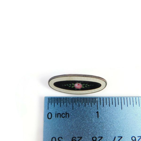 Guilloche Rose Pin with ruler for scale