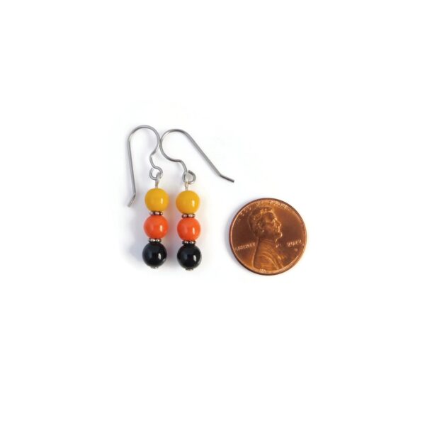 Halloween Earrings with penny for scale
