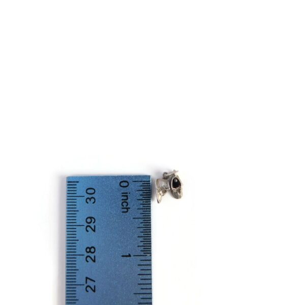 baby booties charm with ruler for scale