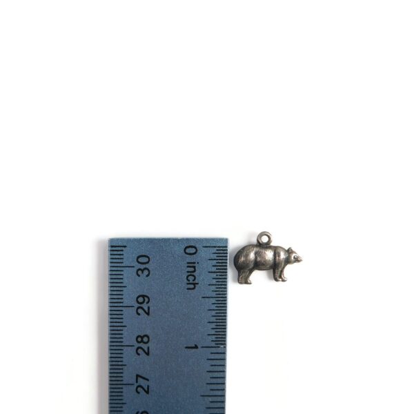 Vintage Bear Charm for Bracelet or Necklace 9 bear charm with ruler for scale