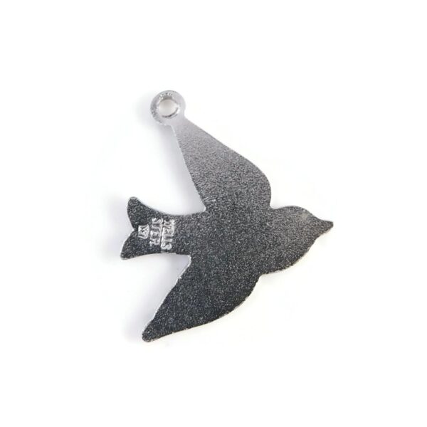 back of blue bird charm