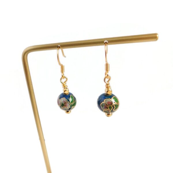 blue cloisonne earrings