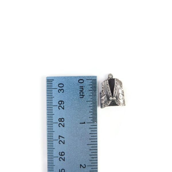 cowboy vest charm with ruler for scale