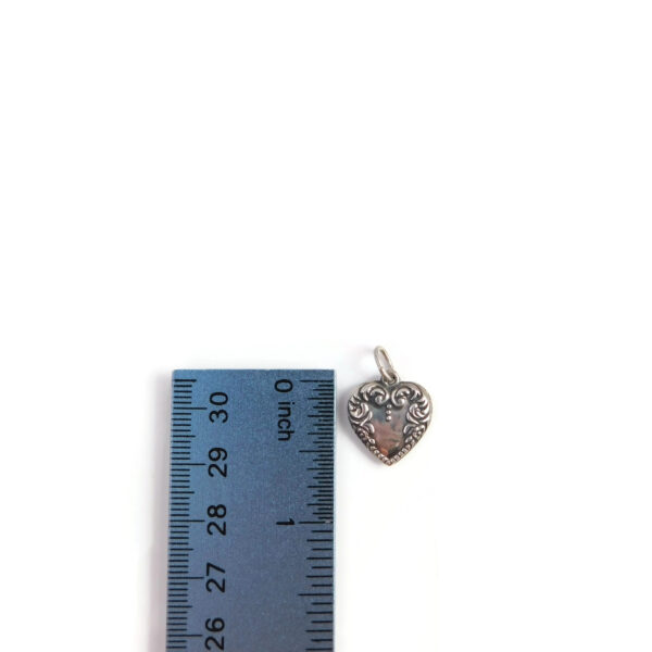 double sided puffy heart with ruler for scale