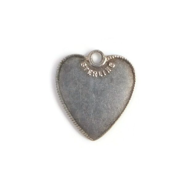back of flat heart charm