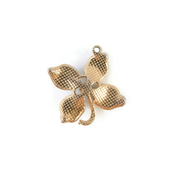 back of green flower charm