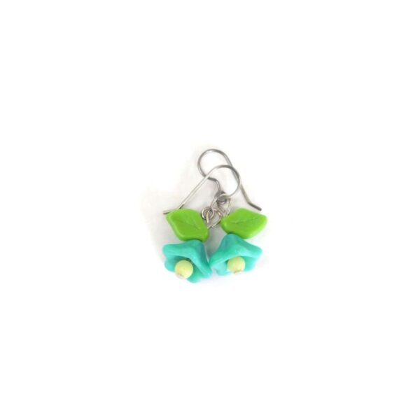 Green Flower Earrings