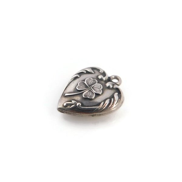 heart charm with 4 leaf clover