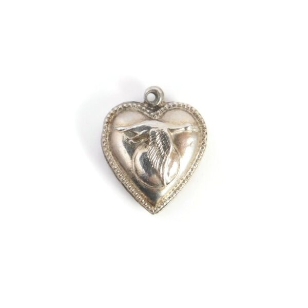 heart charm with goose