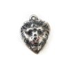 Vintage Sterling Silver Puffy Heart Charm with Lion 1 heart charm with lion
