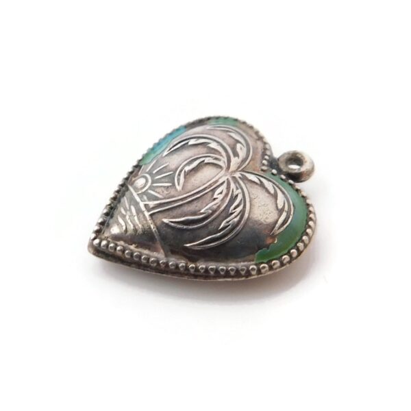 heart charm with palm tree