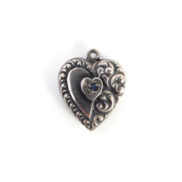heart charm with rhinestone