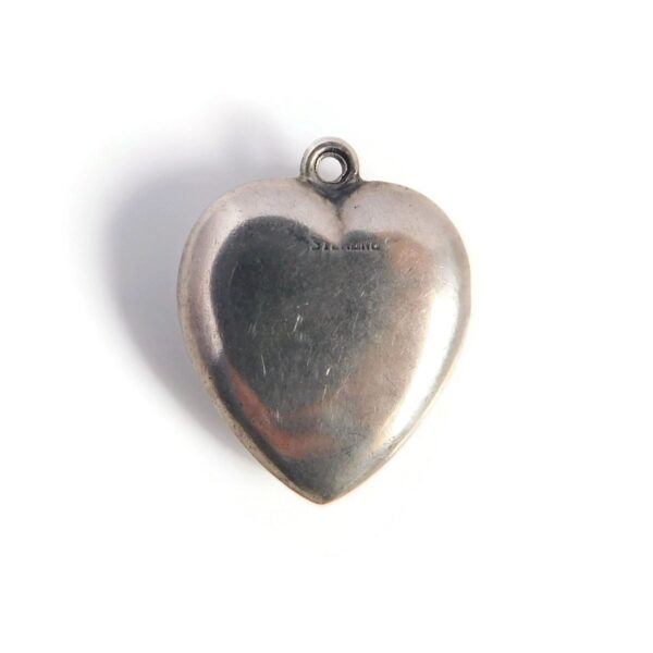 back of heart charm with stone