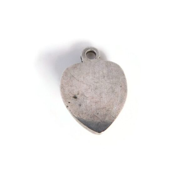 back of heart charm with stone