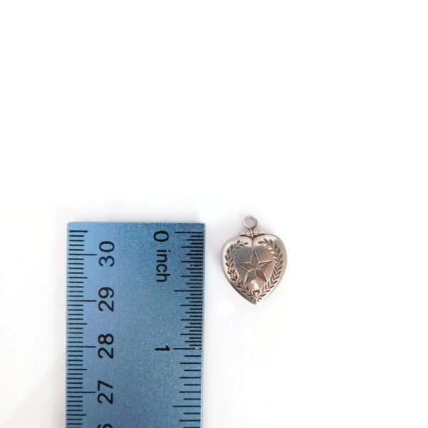 heart locket with ruler for scale